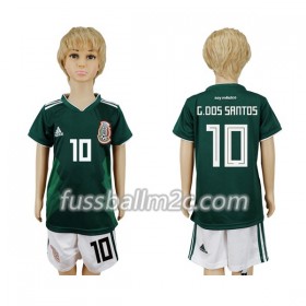 Fußballtrikots Mexiko G.Dos Santos 10 Kinder Heim Trikotsatz WM 2018